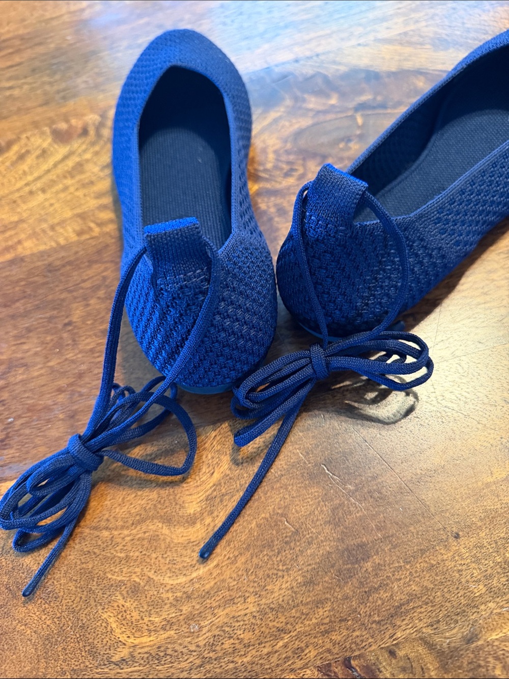 Rothy's Royal Blue Knit Ballet Flats with Heel Tie New! Size 8.5 - Picture 4 of 6